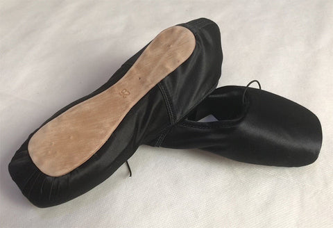 Black Pointe Ballet Shoes for Children and Adult