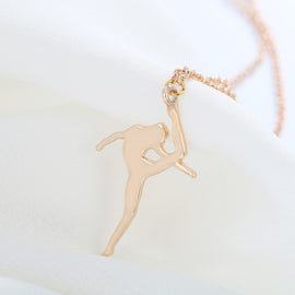 Silver Plated Ballerina  Pendant Necklace For Women with Clavicle Chain