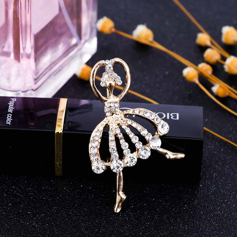 Ballerina Gold Luxury Brooch